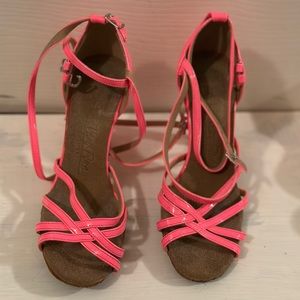 Neon Pink Salsa Dance Shoe Size 7